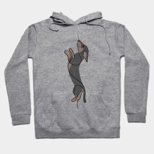 Dachshund Dog Standing - Simple Minimalist Line Art Design Hoodie